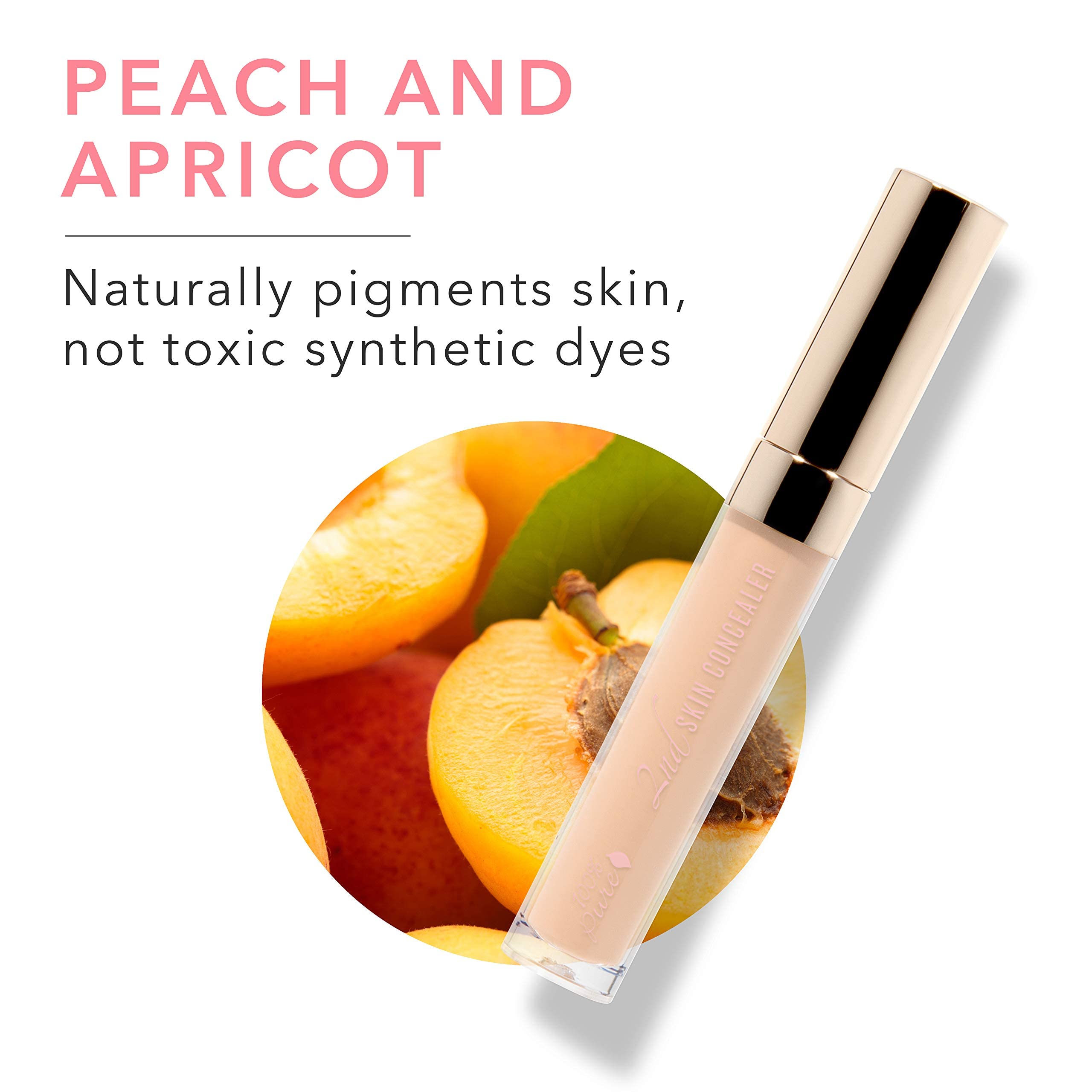 100% PURE 2nd Skin Concealer (Fruit Pigmented), Shade 2, Full Coverage, Lightweight, Liquid Concealer for Face, Under Eyes, Vegan Makeup (For Light-Medium Skin w/Neutral Undertones) - 0.17 Fl Oz - Image 4