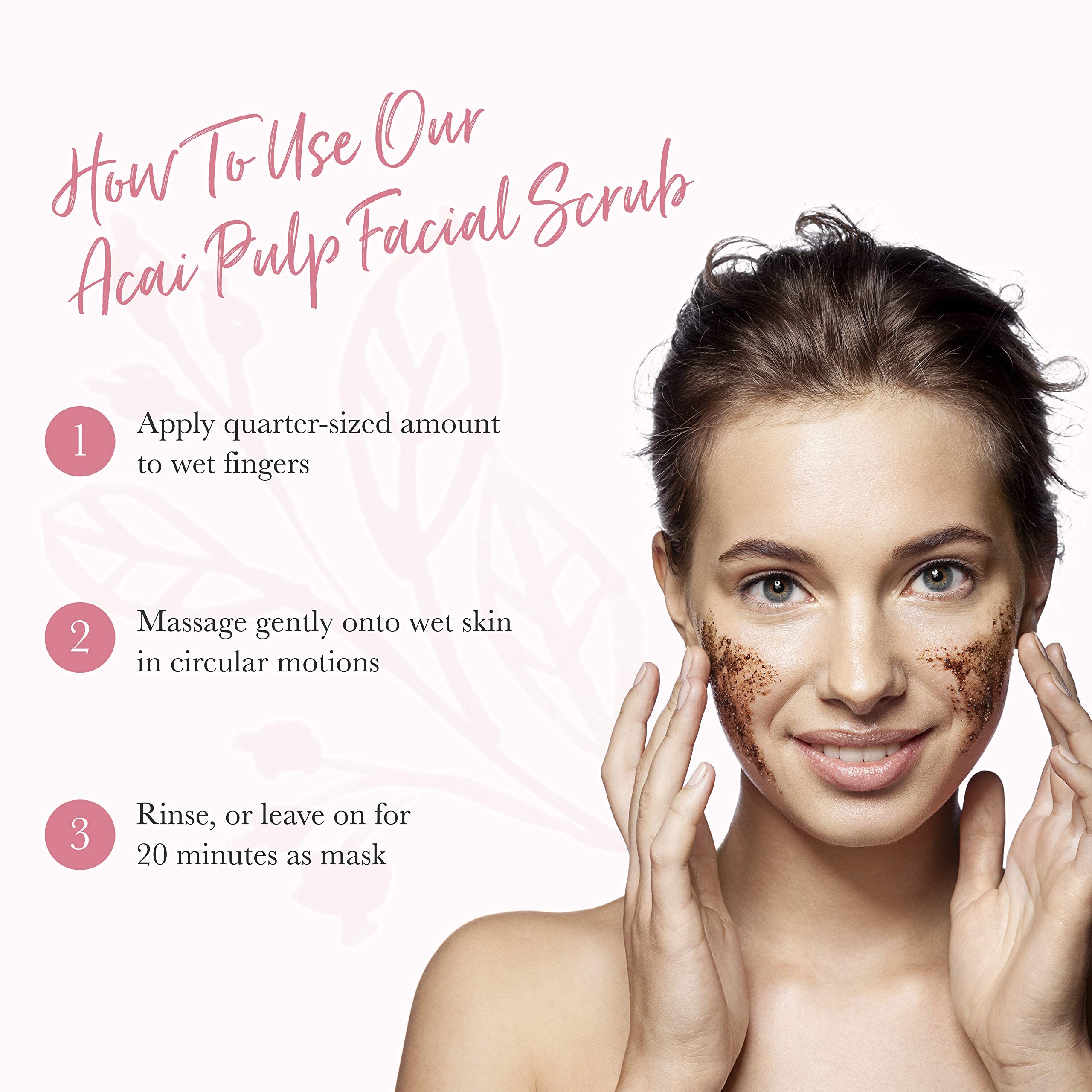 100% PURE Acai Pulp Facial Scrub, Exfoliating, Organic Face Wash (2 Fl Oz) - Image 6