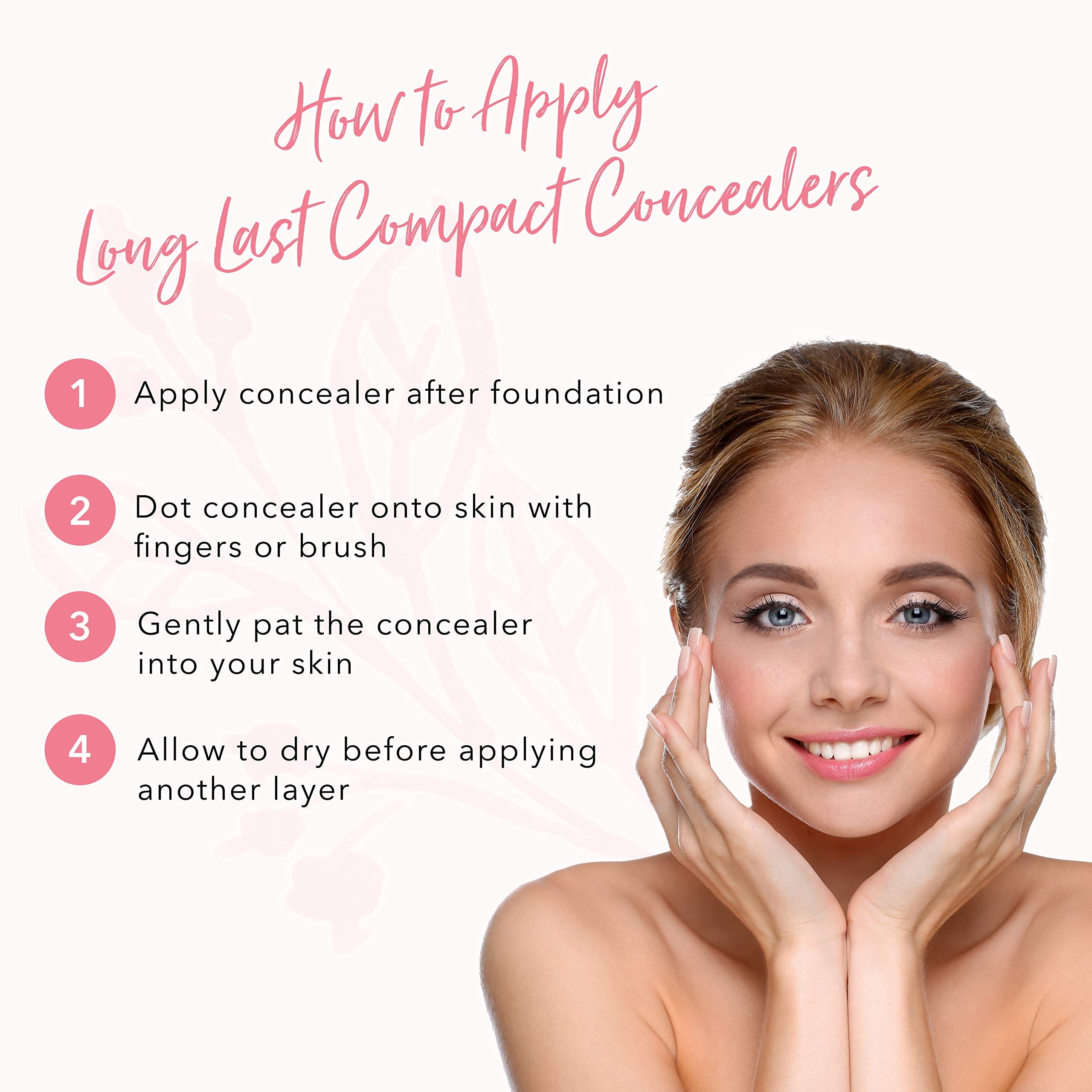 100% PURE Fruit Pigmented Long Last Compact Concealer, Alpine Rose, Full Coverage Concealer, Diminish Dark Circles (Fair with Pink Undertones) - 0.11oz - Image 6