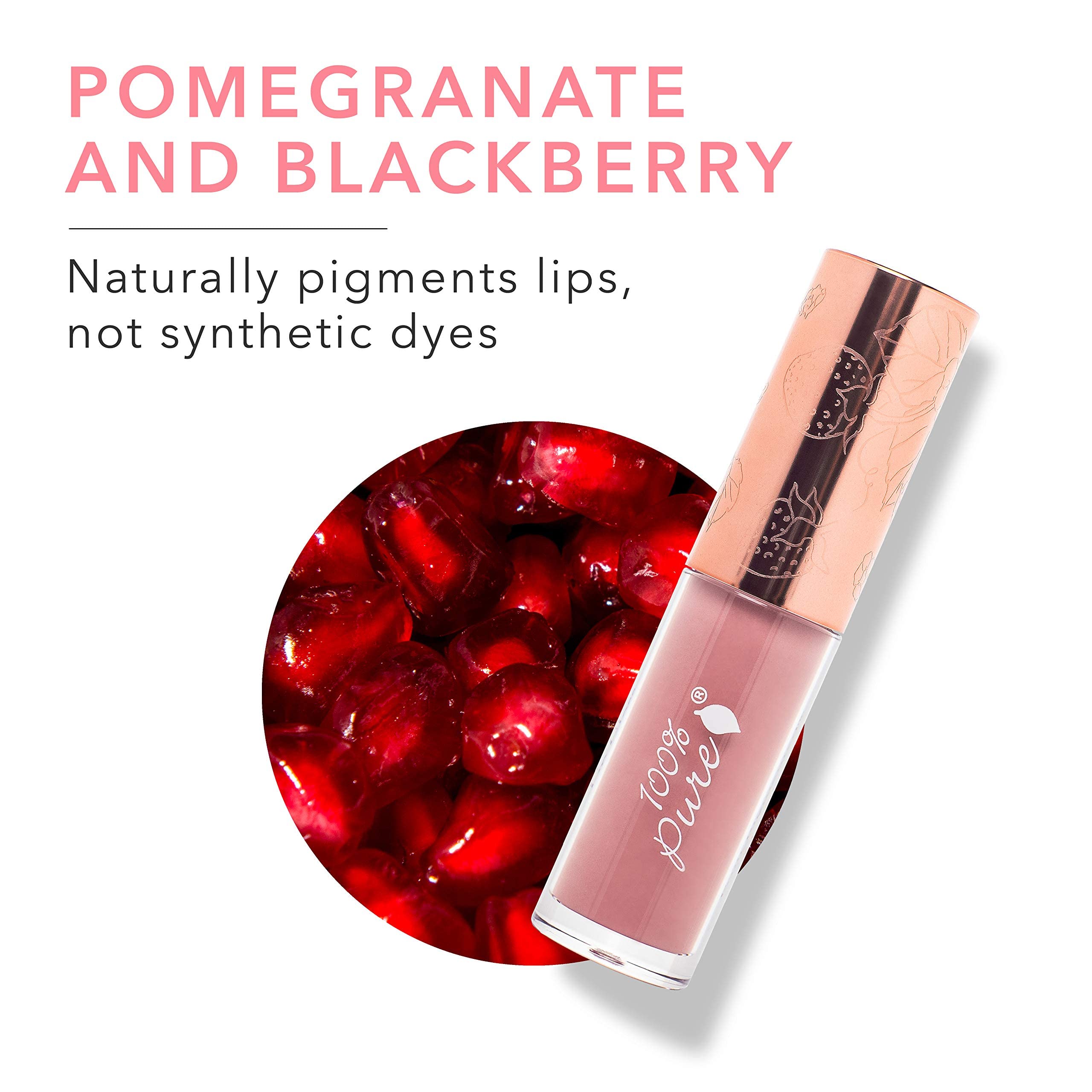 100% PURE Lip Gloss (Fruit Pigmented), Mauvely, High Shine, Moisturizing, Natural Lip Gloss, Sheer Finish, Tinted Lip Gloss w/Cocoa Butter, Vitamin E (Rosy Mauve Color) - 0.14 Fl Oz - Image 4