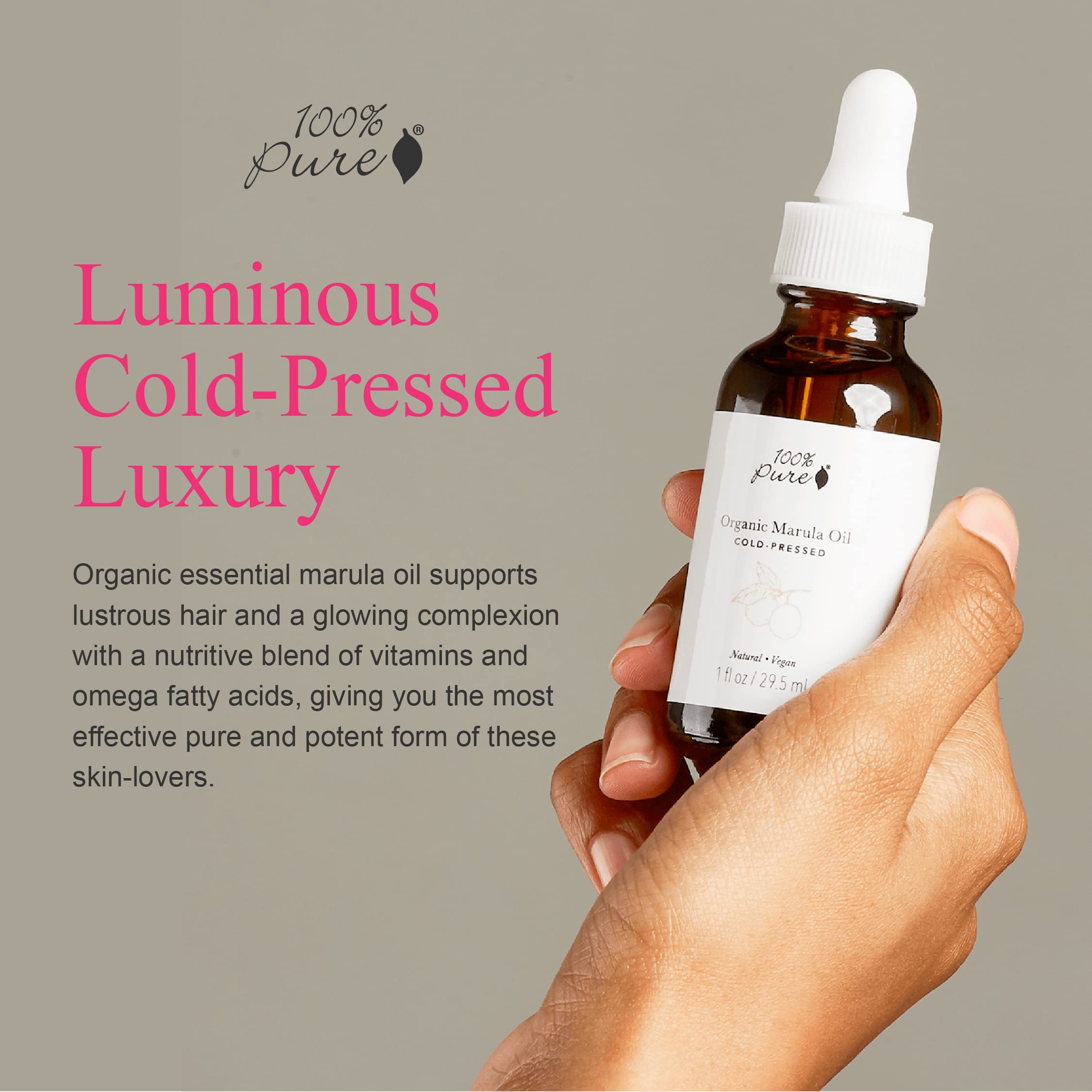 100% PURE Organic Marula Oil Cold-Pressed For Face Body Hair Hydrating Vitamins & Omega Fatty Acids Support Glowing Plumped Up Youthful Skin - Natural Moisturizer Facial Radiance - Vegan - 1oz - Image 3