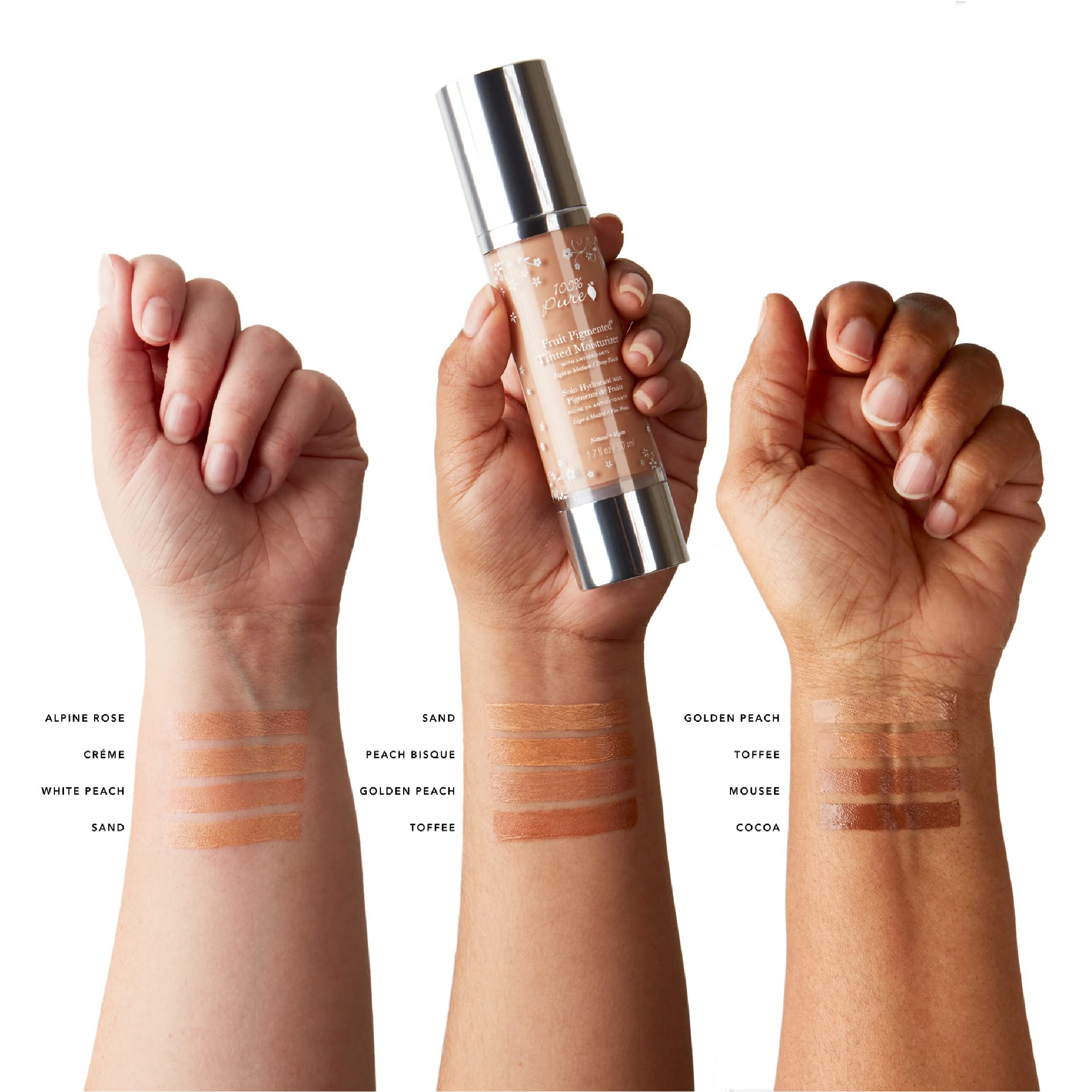 100% PURE Tinted Moisturizer Anti-Aging Face Makeup - Fruit Pigmented Alpine Rose Light to Medium Coverage & Dewy Glow - Lightweight Foundation Fair Skin w/Pink Undertone - Vegan - 1.7 Fl Oz - Image 7